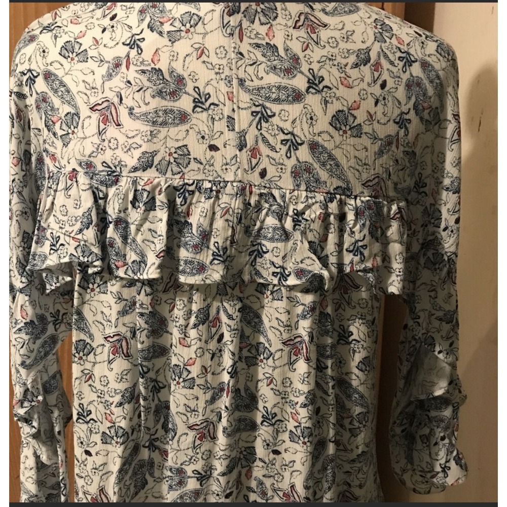 Lauren Conrad NWT floral ruffle sleeve Blouse. Sz Xs. Cottagecore - Picture 5 of 9